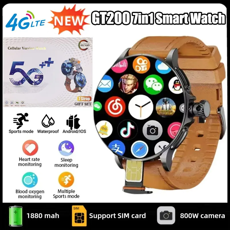 GT200 5G Smartwatch, 1,95 inch - Fall Detection Watch recensie en prijs